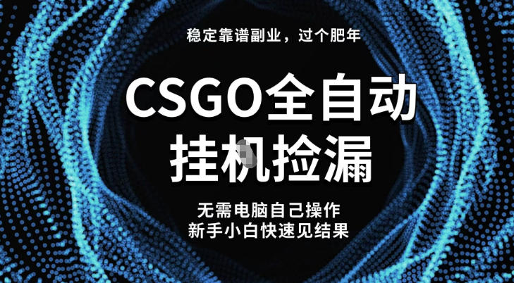 【稳定副业】全球最热门游戏CSGO全自动捡漏,最新玩法,新手小白日入5张+