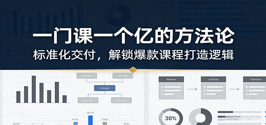 一门课一个亿的方法论：标准化交付，解锁爆款课程打造逻辑