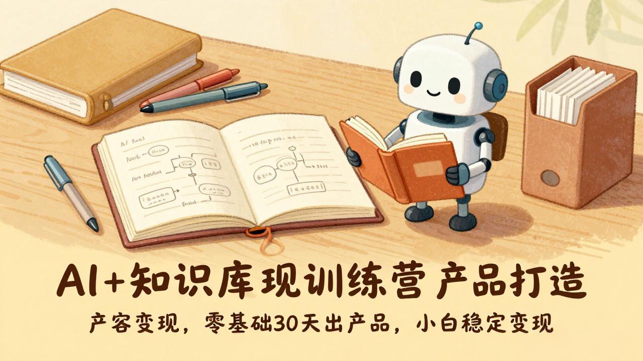 （17323期）AI+知识库变现训练营，产品打造、内容创作、全平台变现，零基础30天出产品，小白稳定变现