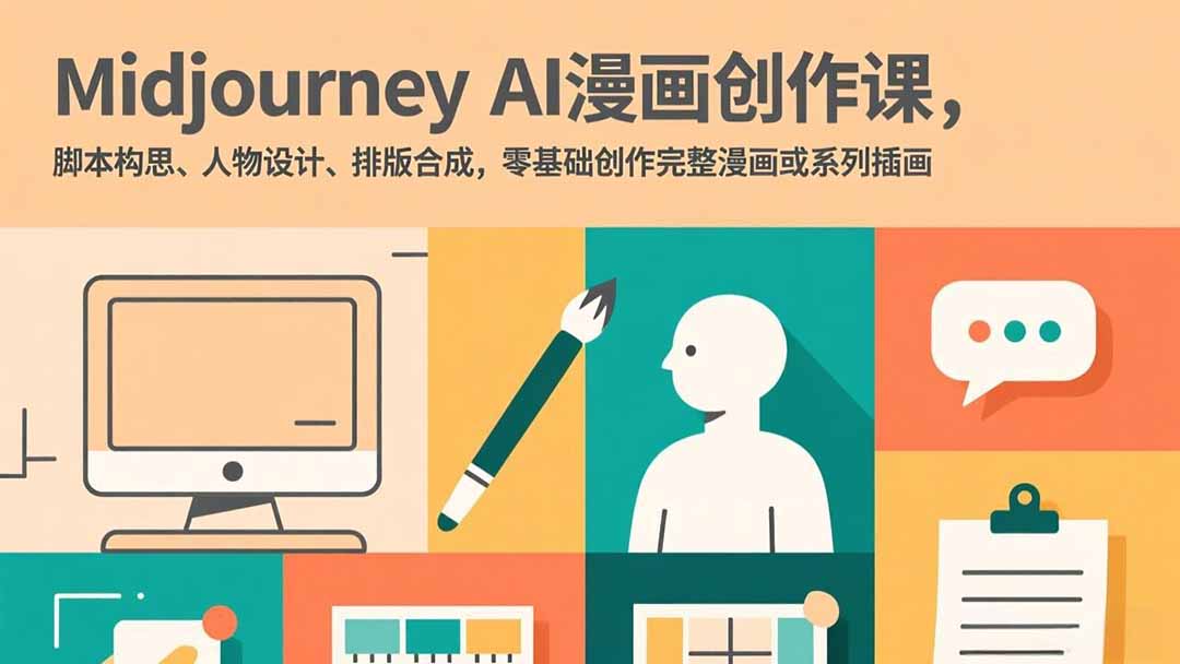 (17299期)Midjourney AI漫画创作课,脚本构思、人物设计、排版合成,零基础创作完整漫画或系列插画