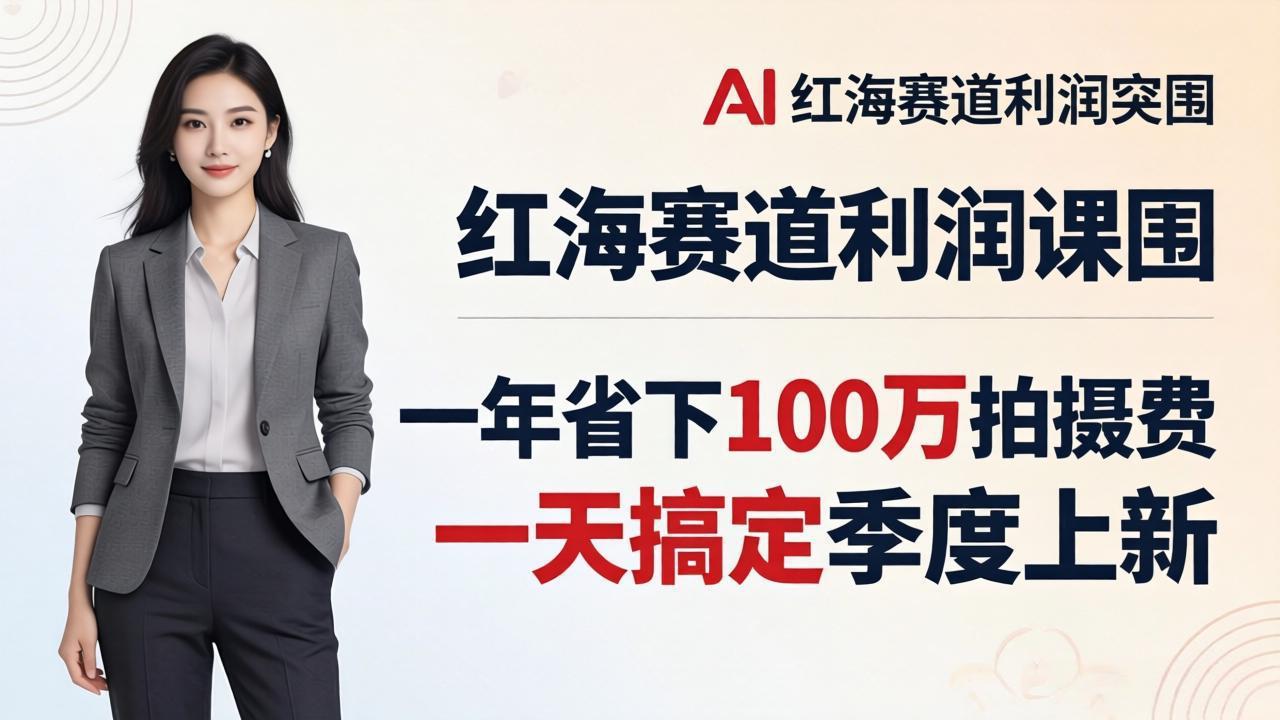 (17884期)服装老板AI模特图课:一年省下100万拍摄费,一天搞定季度上新,红海赛道利润突围
